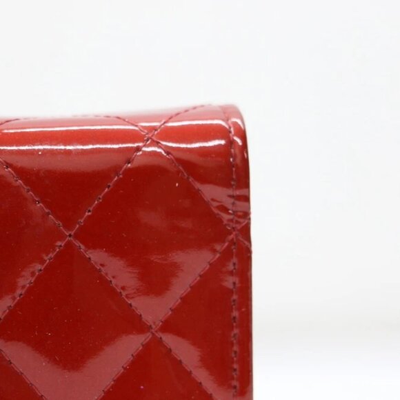 CHANEL Patent Quilted Brilliant Wallet On Chain WOC Red - Picture 6 of 15